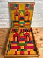 Vintage mooie Houten blokkendoos met bouwstenen, Ophalen of Verzenden, Gebruikt, Overige merken