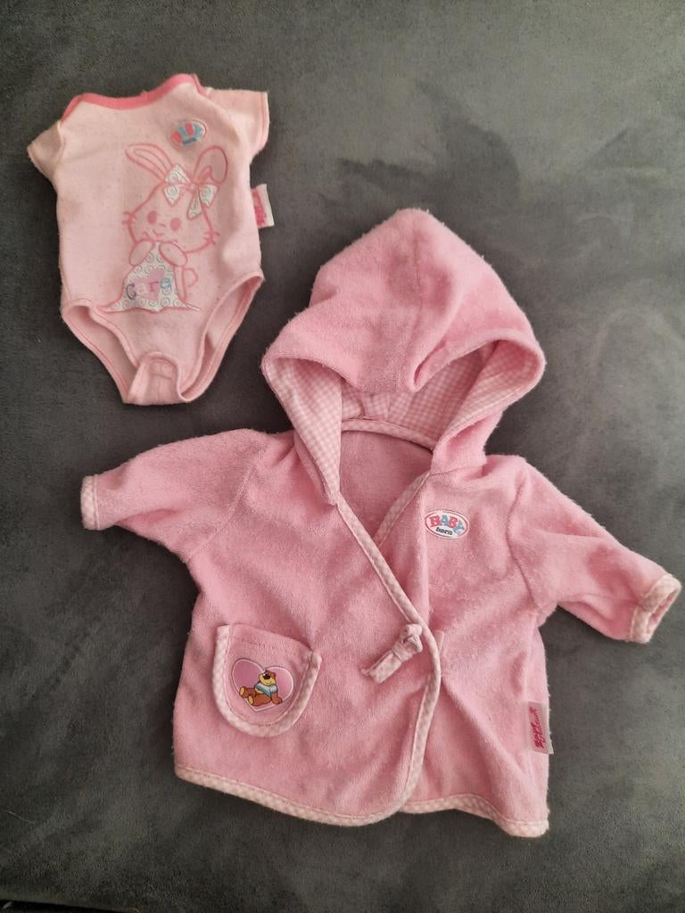 BABYborn: badjas en romper roze kleding, Ophalen, Nacht- of Onderkleding, Gebruikt, Meisje