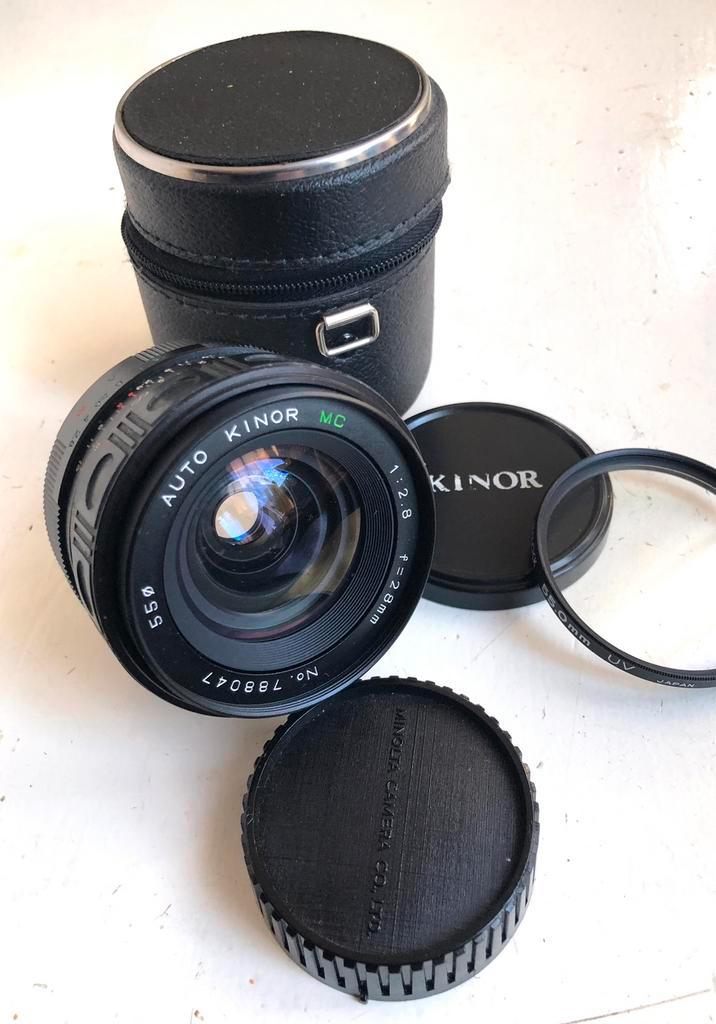 Kinor MC 1:2.8 f=28mm met Minolta AR vatting plus zoomlenzen, Audio, Tv en Foto, Fotografie | Lenzen en Objectieven, Gebruikt