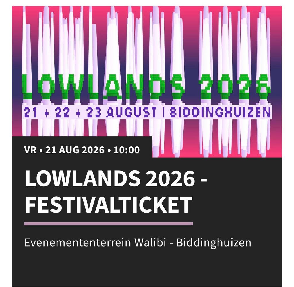 Lowlands 2026, Drie personen of meer, Meerdaags