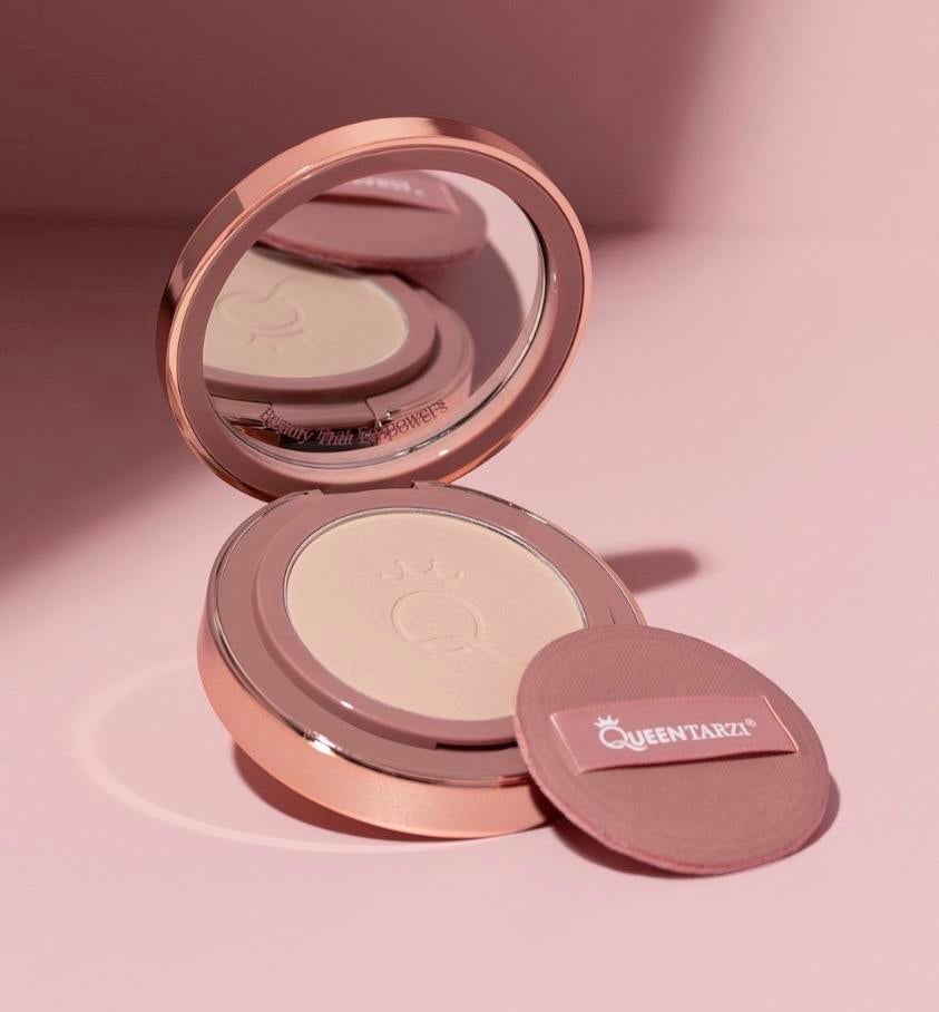 Queen Tarzi Compact Poeder roshane - Matte Finish, Gehele gezicht, Beige, Ophalen of Verzenden, Zo goed als nieuw