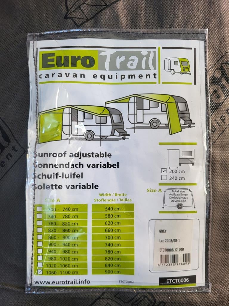 Eurotrail Luifel (schuifbaar), Ophalen of Verzenden, Zo goed als nieuw