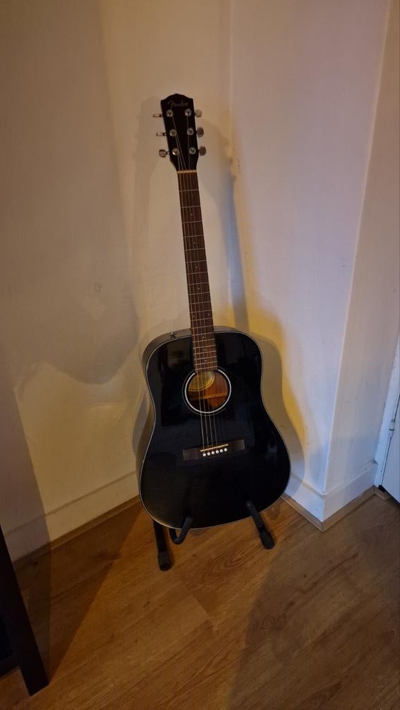 Fender CD-60 BK Black v2 akoestische gitaar incl. tas+houder, Muziek en Instrumenten, Snaarinstrumenten | Gitaren | Akoestisch