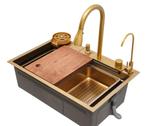 Nieuw messingkleurige spoelbak, Ophalen of Verzenden, Nieuw, 25 tot 50 cm, Minder dan 100 cm