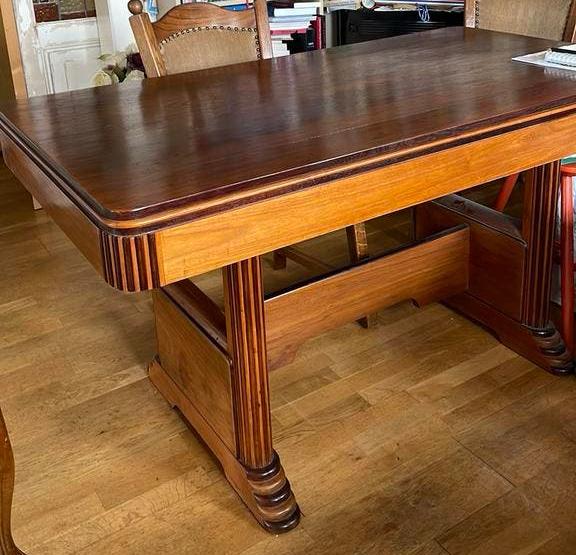 2 x antieke eettafel Art Deco stijl, notenhout, Ophalen