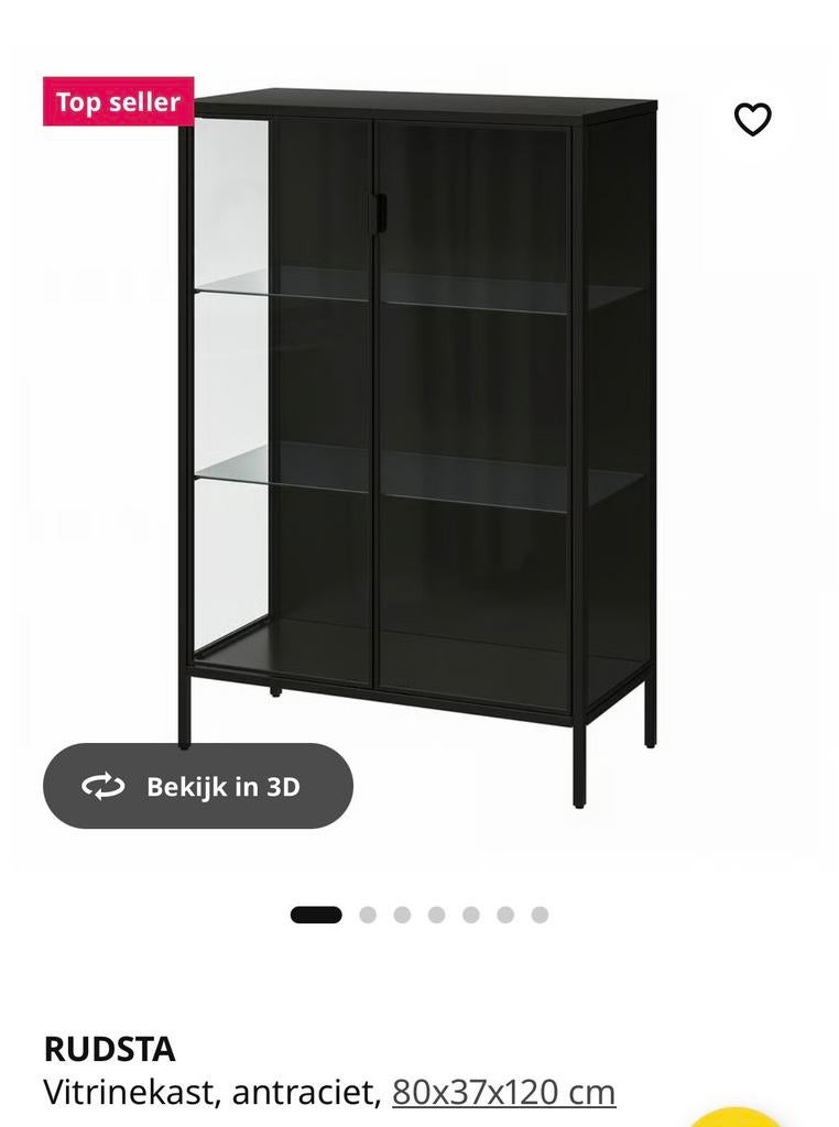 IKEA Rudsta Vitrinekast, Ophalen, Gebruikt, 100 tot 150 cm, 50 tot 100 cm