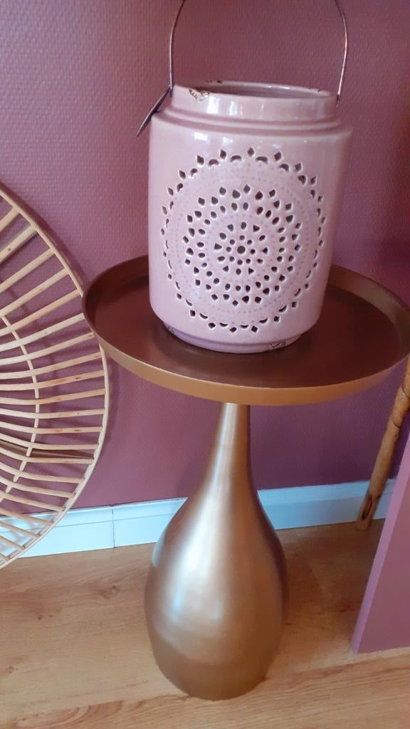 Roze Riverdale Windlicht met Oosterse patronen(21cm hoog), Huis en Inrichting, Overige materialen, Overige kleuren, Ophalen of Verzenden