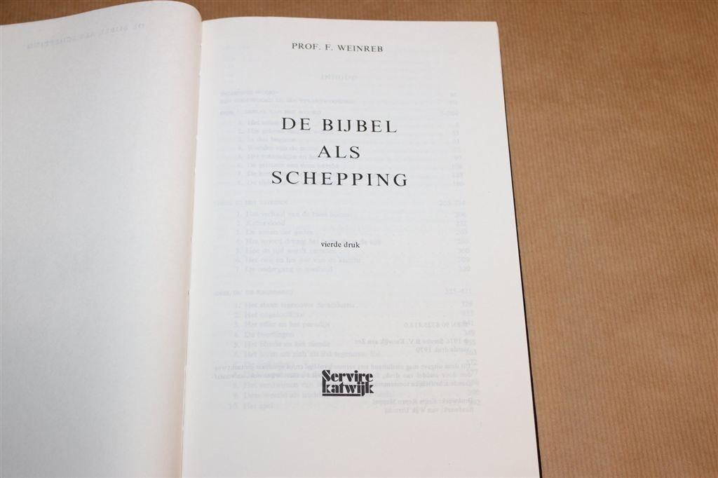 De Bijbel als Schepping — Genesis Uitleg — F. Weinreb 1979, Ophalen of Verzenden, Gelezen