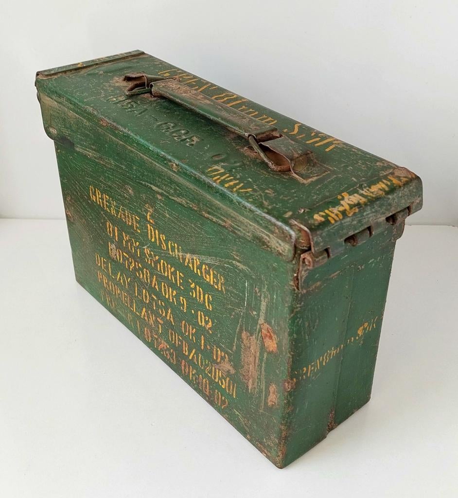 Oude Militaire Munitie Kist Leger Mortier, Verzenden