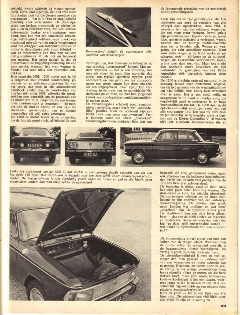 Autovisie test NSU 1200 C 1968, Ophalen of Verzenden, Gelezen, Overige merken
