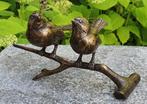 2 MUSSEN OP TAK / VOGELS/ BRONS, Dierenbeeld, Nieuw, Info@huisentuindecoratiemarie.nl, Huis en tuin decoratie marie