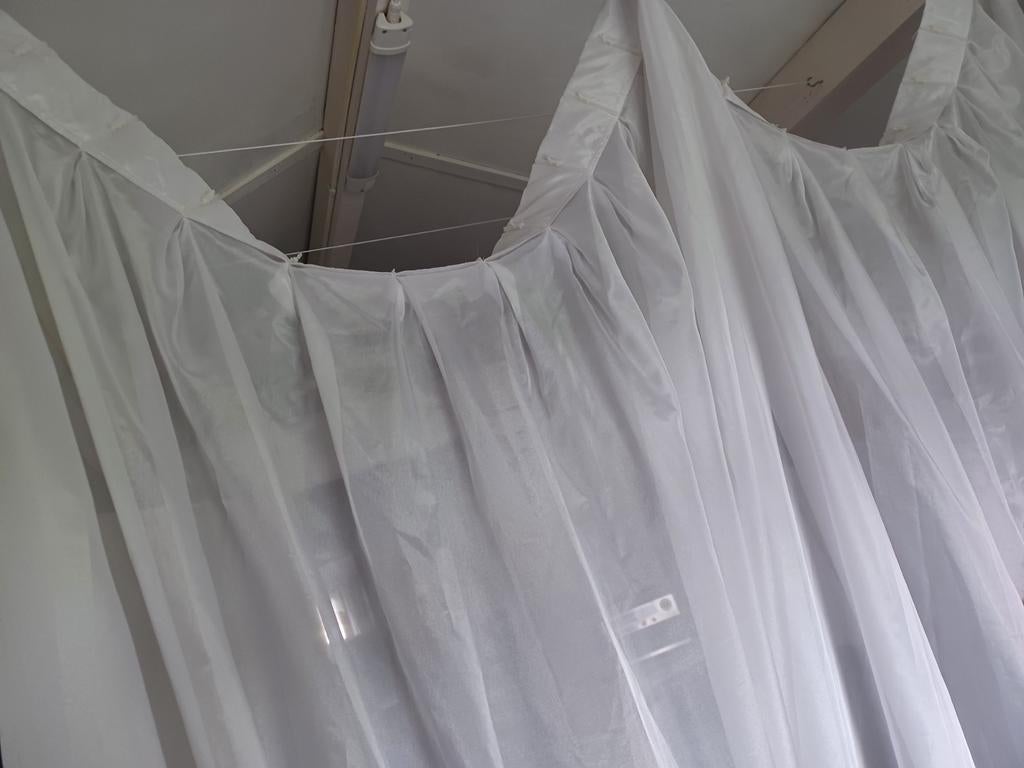 Witte vitrage gordijnen , afm zie omschrijving, Ophalen of Verzenden, Zo goed als nieuw, 200 cm of meer