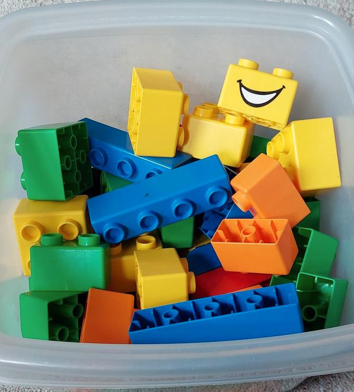 Grote doos met diverse Duplo bouwstenen, Kinderen en Baby's, Speelgoed | Duplo en Lego, Gebruikt, Duplo, Losse stenen, Ophalen