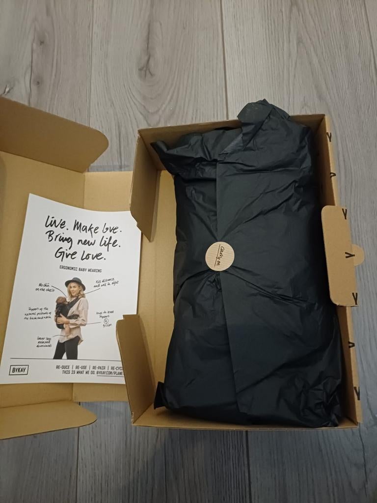 Nieuwe Bykay Draagzak - Rib Zwart - Vanaf Geboorte tot 18kg, Kinderen en Baby's, Babydragers en Draagdoeken, Ophalen of Verzenden