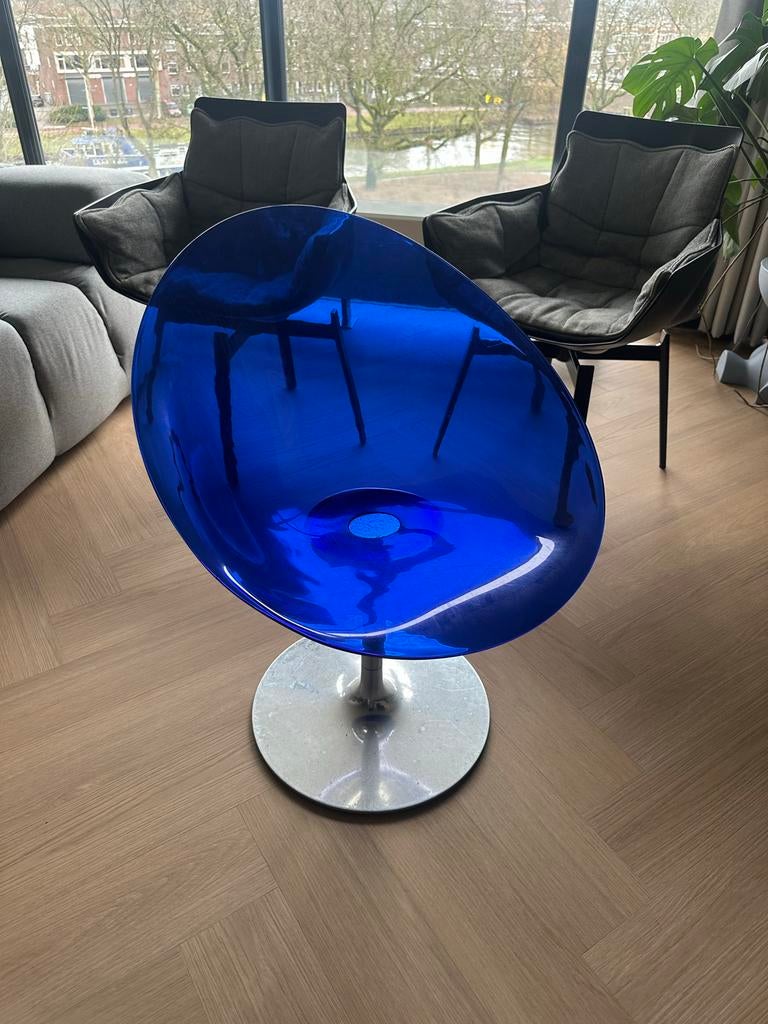 Kartell Eros draaistoel Philippe Starck blauw, Kunststof, Gebruikt, Blauw, Ophalen of Verzenden