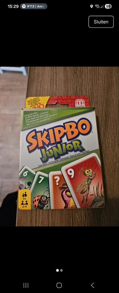 Skip-Bo Junior kaartspel, Ophalen of Verzenden, Zo goed als nieuw