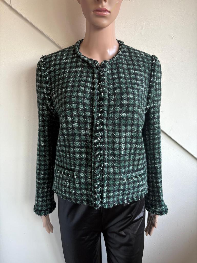 Hugo Boss korte blazer jasje vest maat 42 groen zwart wit, Maat 42/44 (L), Ophalen of Verzenden, Zo goed als nieuw, Groen