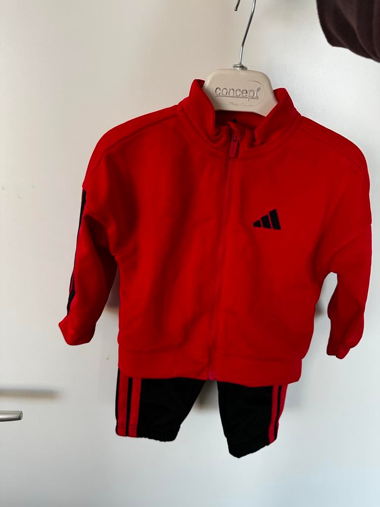 Adidas trainingspak rood/zwart - maat 74 (9 maanden), Ophalen, Zo goed als nieuw, Jongetje of Meisje