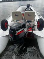 Complete rubberboor Met 15 pk suzuki en trailer, Aluminium, Gebruikt, Benzine, Minder dan 70 pk