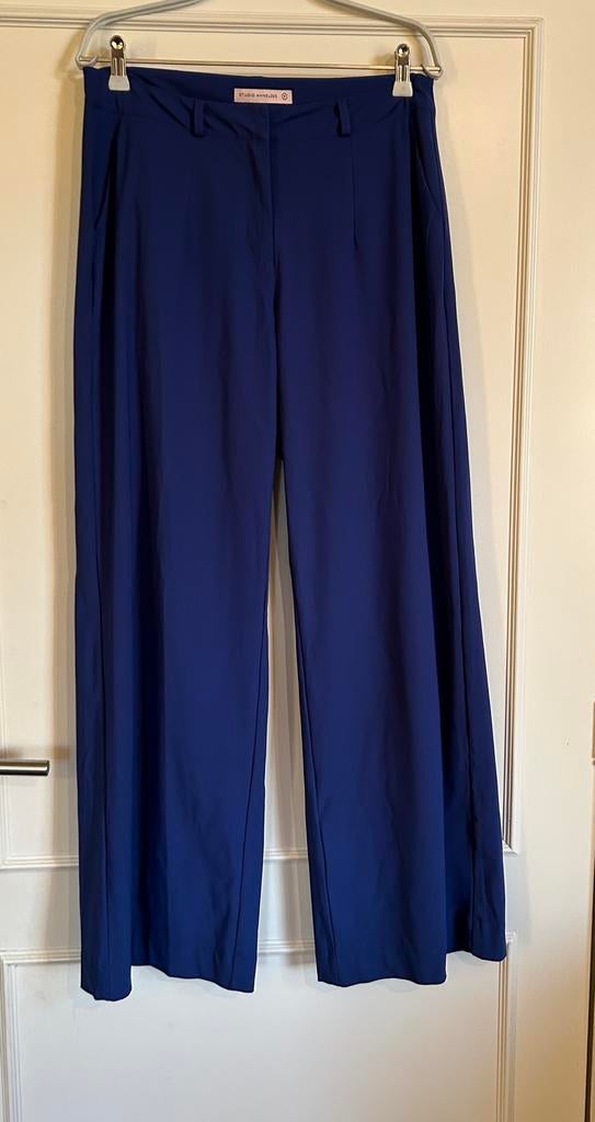 Kobalt blauwe Studio Anneloes Lexie Wide Leg Bonded broek, M, Maat 38/40 (M), Blauw, Ophalen of Verzenden, Zo goed als nieuw