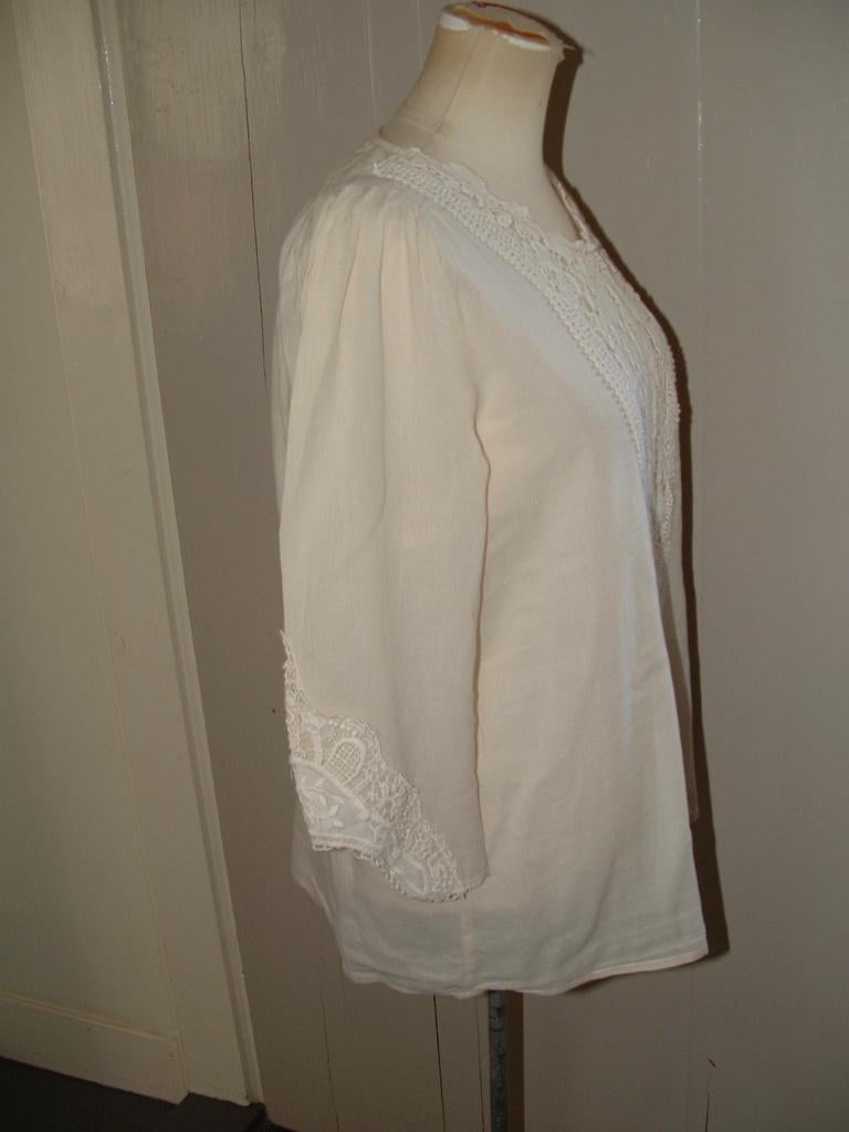 Stile Benetton top - blouse model maat S offwhite popcorn, Overige kleuren, Ophalen of Verzenden, Zo goed als nieuw, Maat 36 (S)