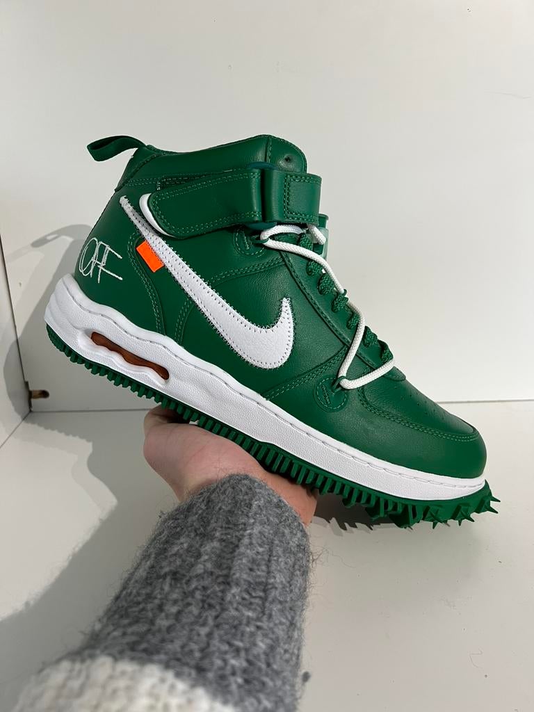 Nike Air Force 1 Mid X Off-White Pine Green maat 45,5, Overige kleuren, ., Nieuw, Ophalen of Verzenden