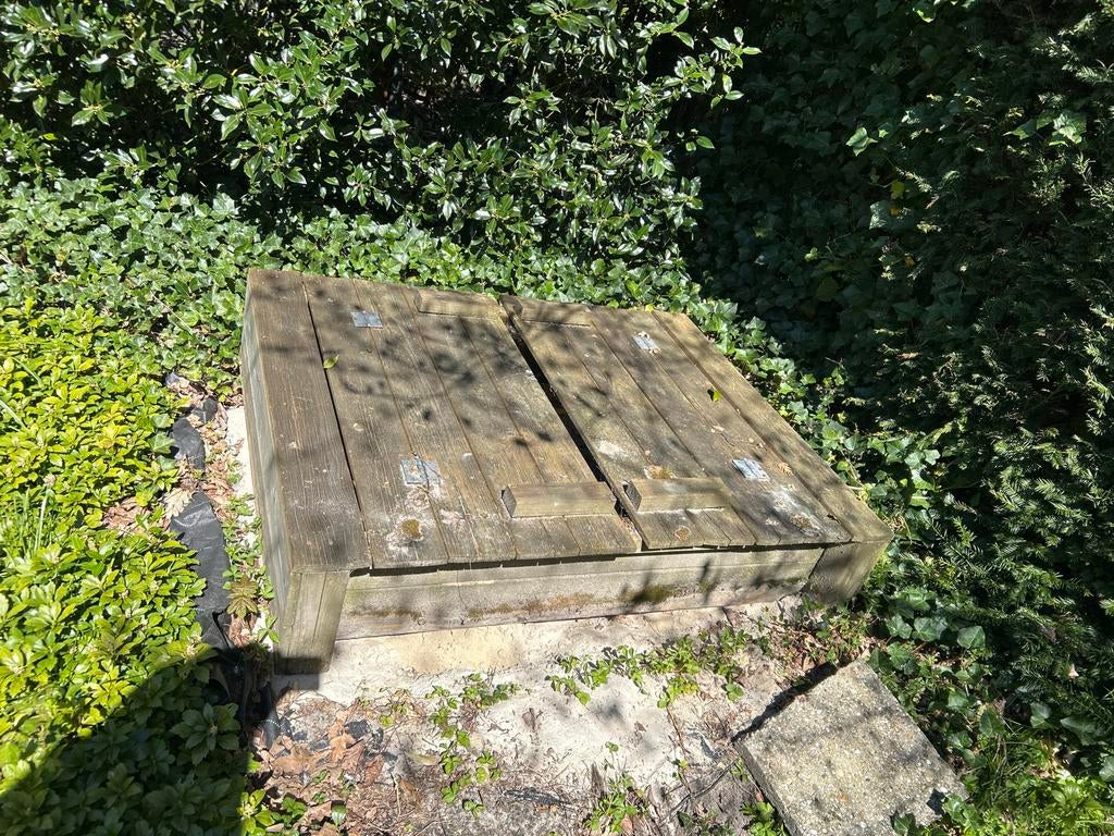 Houten zandbak met bankdeksel, Ophalen, Gebruikt