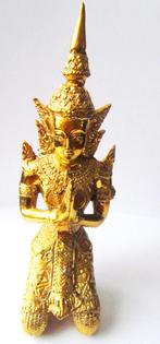 Prachtig verguld mannelijk Boeddha beeld, tempelwachter, Ophalen