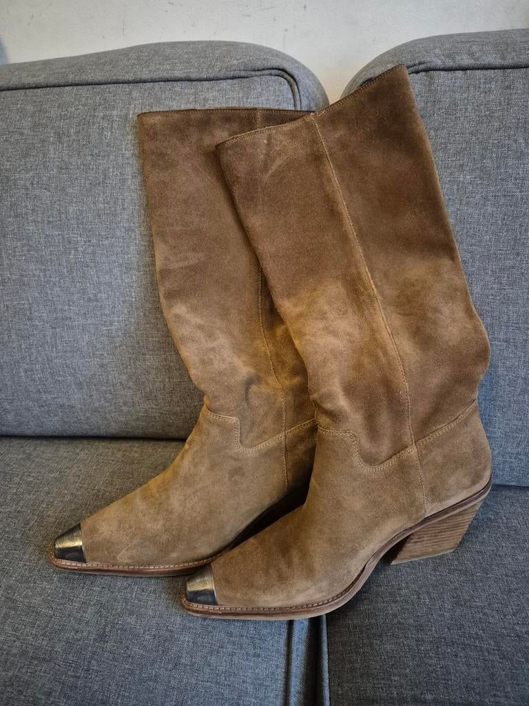 Cowboy instap laarzen van echt leer, maat 41, Ophalen, Hoge laarzen, Bronx, Bruin