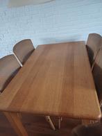 Houten eettafel met 4 stoelen, Ophalen, Zo goed als nieuw, 4 tot 6 stoelen