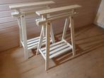 Verstelbare witte schragen IKEA MITTBACK wit, Ophalen, Tafelpoot, Minder dan 50 cm, Gebruikt