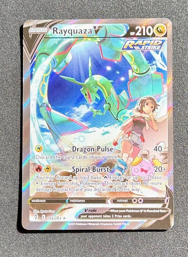 Rayquaza V Alt Art 194/203 - Evolving Skies - Near Mint!, Ophalen, Zo goed als nieuw