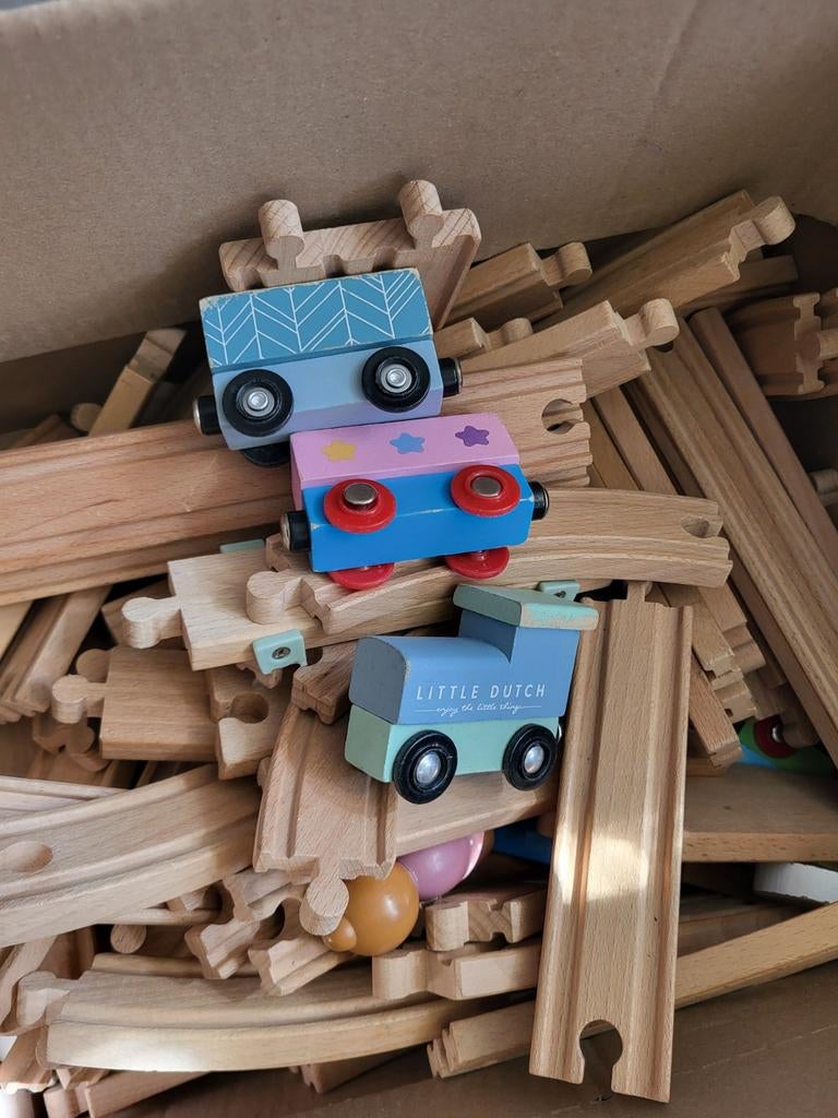 Houten treinbaan Woezel Pip, Little Dutch en Ikea, Ophalen of Verzenden, Gebruikt, Jongen of Meisje