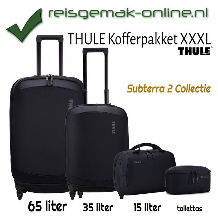 Thule XXXL Set Subterra 2 | 65L + 35L + 15L + toilettas, Sieraden, Tassen en Uiterlijk, Koffers, Nieuw, Overige materialen, Minder dan 50 cm