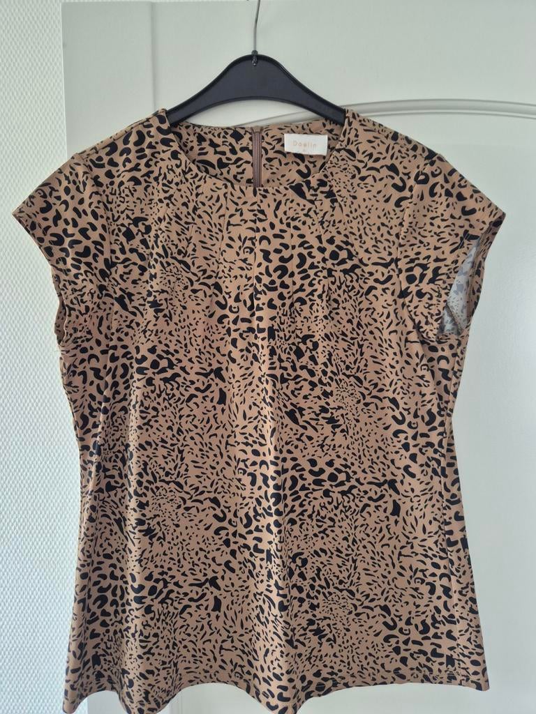 Glam Travelstof T-shirt Korte Mouw XL, Bruin, Maat 46/48 (XL) of groter, Ophalen of Verzenden, Korte mouw