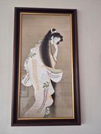Elegante Japanse Geisha Poster in Lijst, Ophalen of Verzenden, Schilderij, Minder dan 50 cm