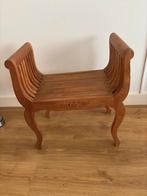 Elegant Teakhouten Bankje - Perfect voor Binnen of Buiten, Huis en Inrichting, Ophalen, Bruin, Zo goed als nieuw, Eén