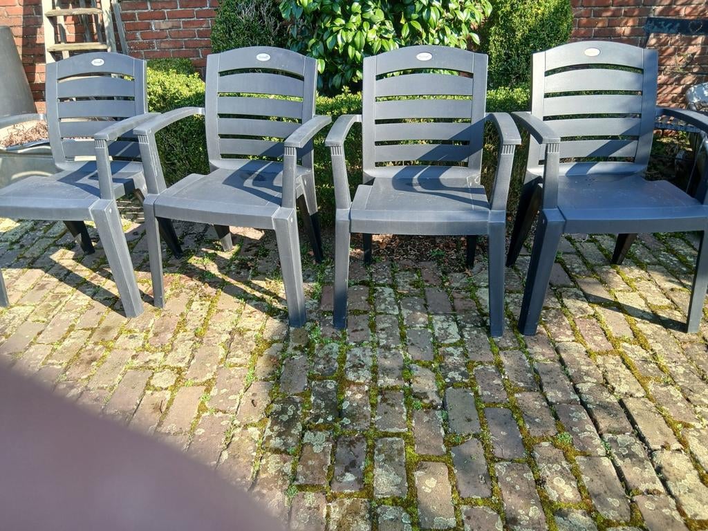 4 Hartman tuinstoelen., Ophalen, Gebruikt, Kunststof