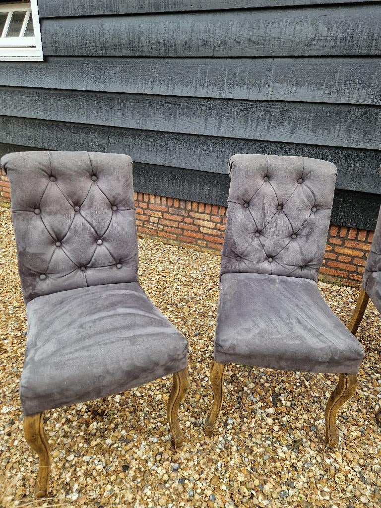 6 eetkamerstoelen Dubbelman, Huis en Inrichting, Stoelen, Ophalen, Gebruikt, Landelijk, Grijs