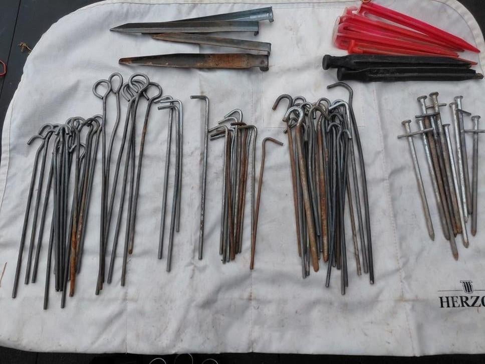 Tent haringen diverse soorten & tentspanners, Ophalen of Verzenden, Gebruikt