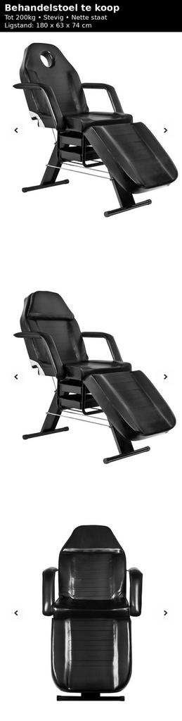 Zwarte behandelstoel, Ophalen, Gebruikt, Massagetafel