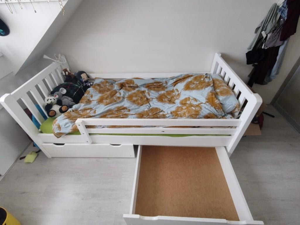 Ikea bed met 2 lades, Ophalen, Gebruikt, 90 cm, Eenpersoons