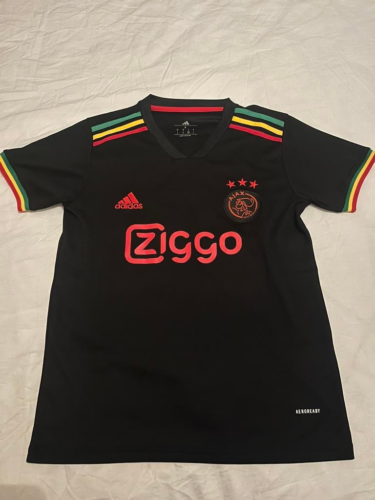 Ajax voetbalshirt Bob Marley editie met Gravenberch, Sport en Fitness, Voetbal, Ophalen of Verzenden, Zo goed als nieuw, Shirt