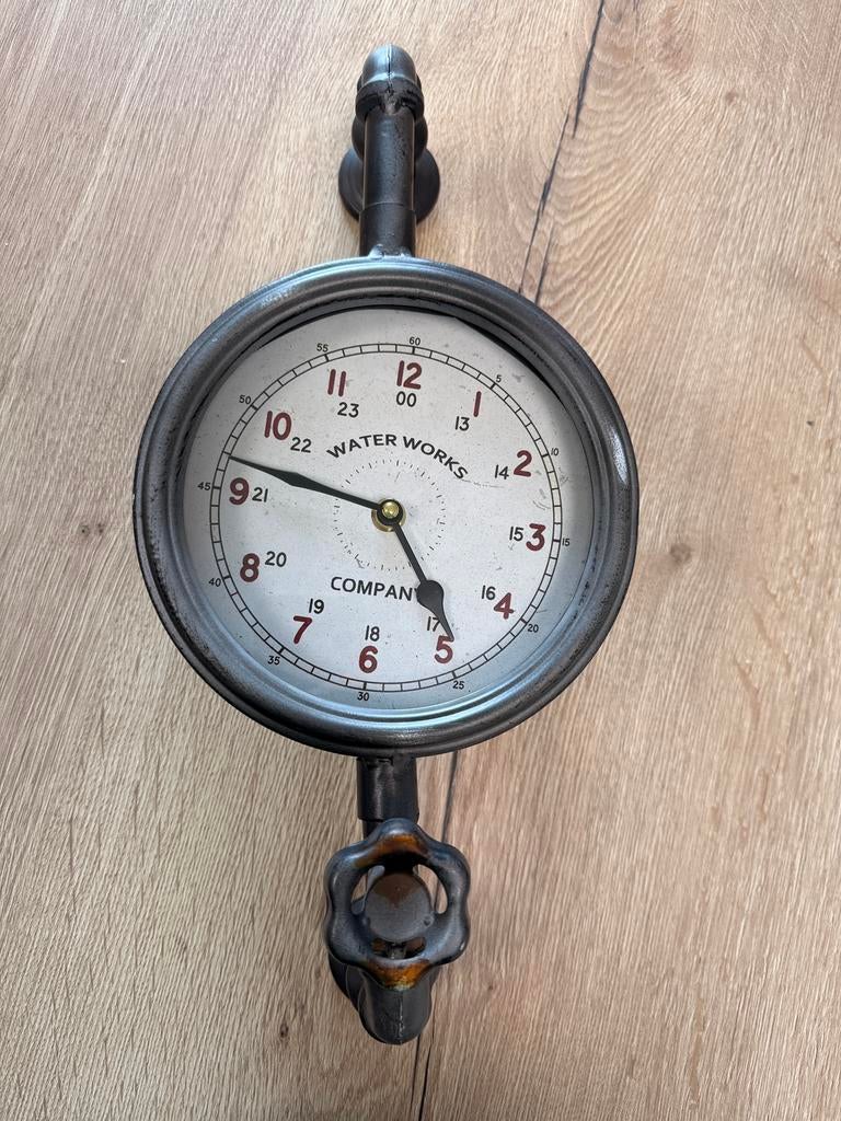 Industriële Wandklok "Water Works" – Steampunk Look klok, Ophalen, Wandklok