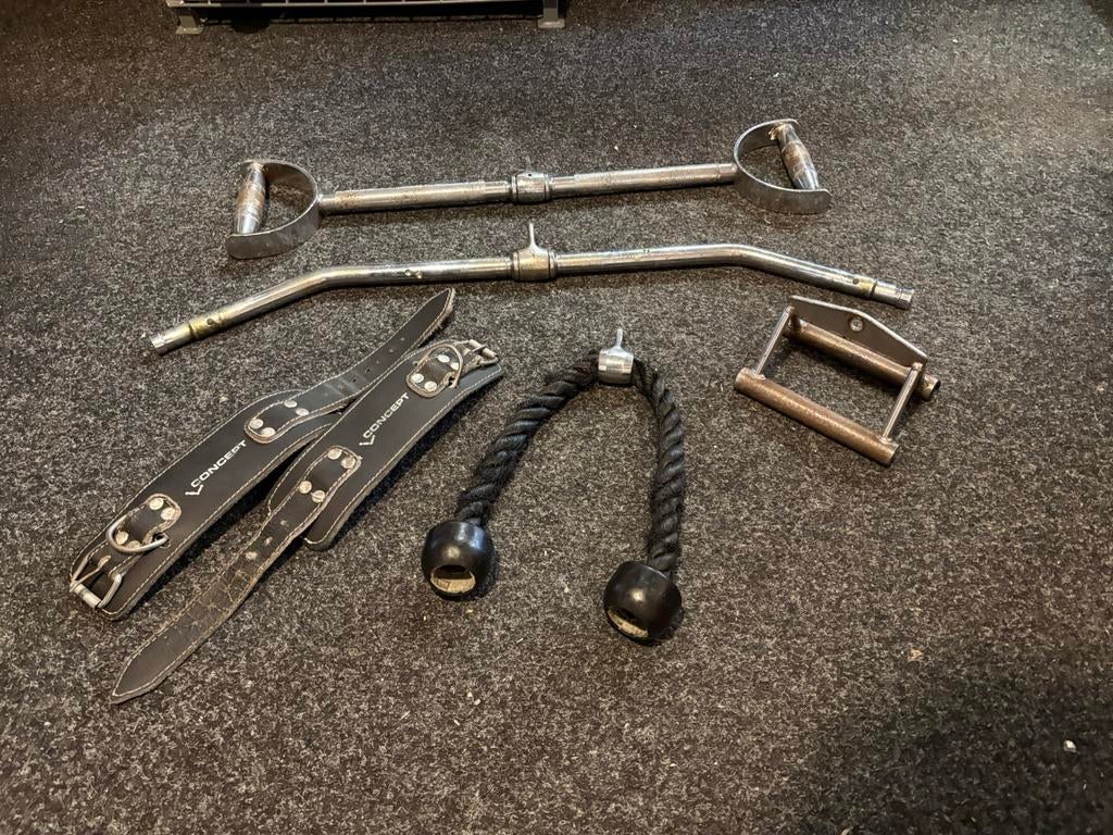 Lat pull pully pulley accessoires set nr 1, Accesoires set, Gebruikt, Nr 1, Overige typen