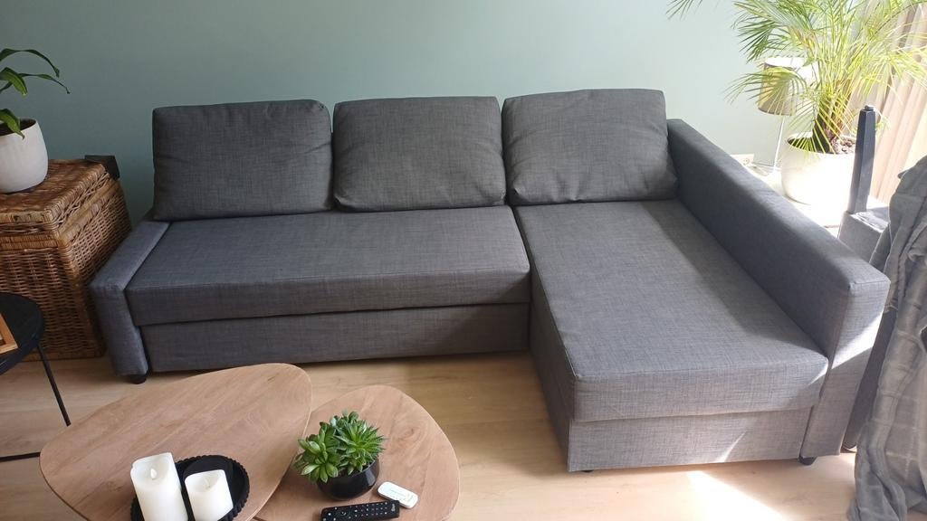 IKEA FRIHETEN hoekslaapbank met opberger -  donkergr, Huis en Inrichting, Banken | Bankstellen, Gezellig, 125 tot 150 cm, Hoekbank