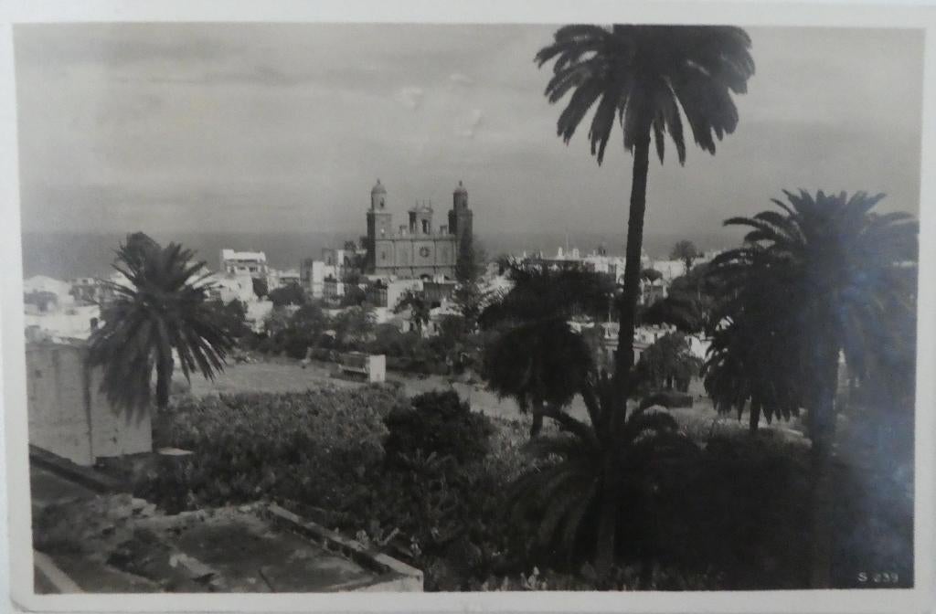 Las Palmas, POSTED ON STEAMER, 1937, postzegel Sierra Leone, Ophalen of Verzenden, Briefkaart