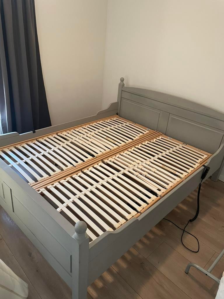 Bed, Huis en Inrichting, Slaapkamer | Bedden, Ophalen, Tweepersoons, 200 cm, Grijs