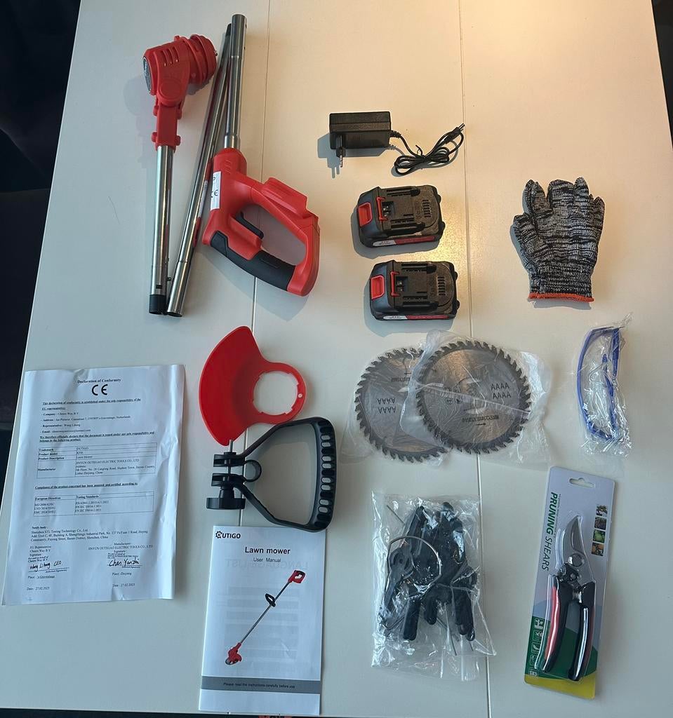 Opvouwbare grasmaaier kantmaaier met 21v nieuw, Ophalen of Verzenden, Zo goed als nieuw, Elektrisch