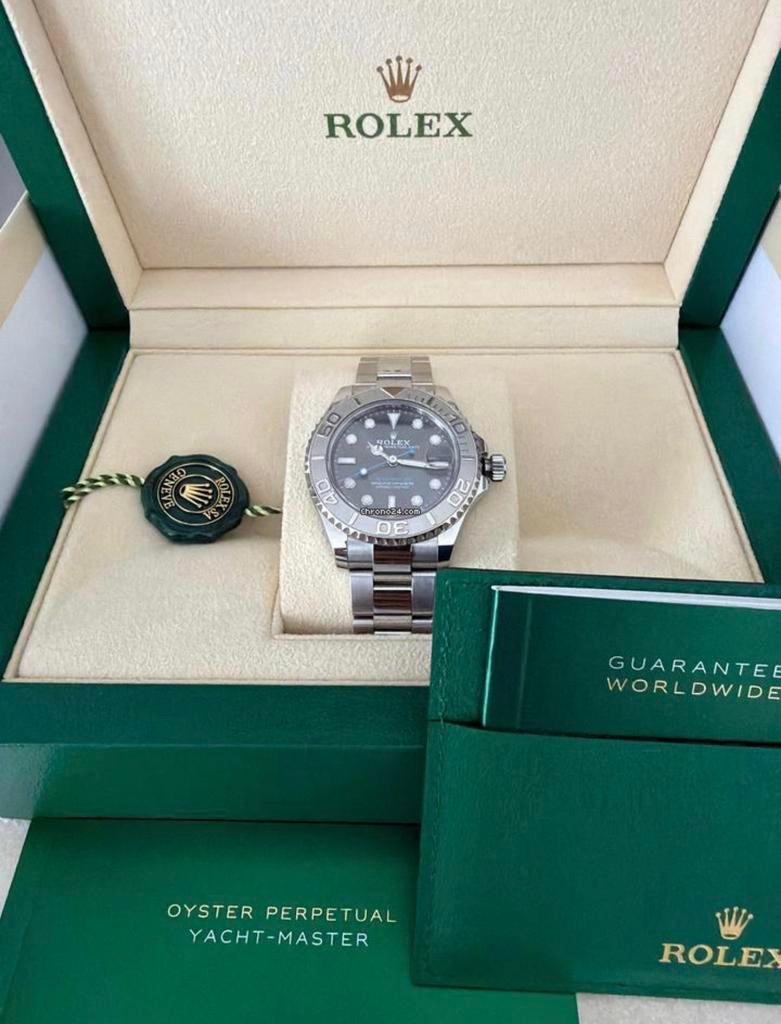 Yachtmaster Rhodium dial Full set, Ophalen, Staal, Polshorloge, Zo goed als nieuw